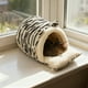 thumbnail image 1 of CaiYueKe Cozy Plush Calming Cat Bed for Indoor Cats, Anti Anxiety Snuggle Cuddler Pet Nest with Removable Washable Cushion, Warm Fluffy Winter Dog Bed for Small Pets, Soft Comfort Sleeping Pod House, 1 of 7