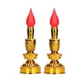thumbnail image 4 of Bougie Lampe Bougie en Plastique Rouge Lampe Bougie Led Bas Style Powerumptionnese Traditionnel Rétro Lampe de Décoration Bouddhiste, 4 of 7