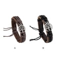thumbnail image 3 of Pulseras de cuero Sonducket con abalorio trenzado estilo étnico ajustable, 3 of 6