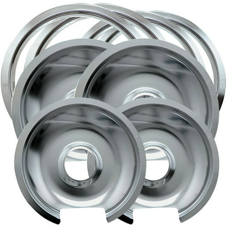 Range Kleen 8-Piece Drip Pan-Trim Ring, Style D fits Hinged Electric Ranges GE/Hotpoint/Kenmore,
