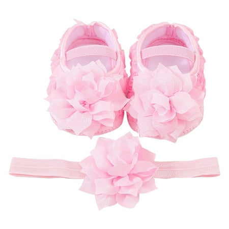 

Hbdhejl Baby Toddler Soft Shoes Shoes Hairband Set 01 Year Old Shoes 246 August Soft Sole Walking Shoes Trend 6-9 Months