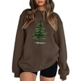 thumbnail image 1 of WILLBEST Chandails à Capuche pour Femmes Femmes Décontracté Long Col Rond Arbre Feuille d'Érable Quotidien Chandails Sans Capuche Chandail en Molleton Haut Couleur Unie, 1 of 3