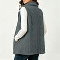 thumbnail image 6 of YOIAVAIOY Sleeveless Jacket for Women Textured Fuzzy Fleece Lapel Collar Tops Mid Length Button Down Loose Fit Waistcoat Fall Winter Outerwear Gray S, 6 of 8