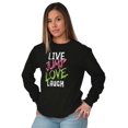 thumbnail image 4 of Live Laugh Love Inspirational Cute Women's Long Sleeve T Shirt Brisco Brands S, 4 of 6