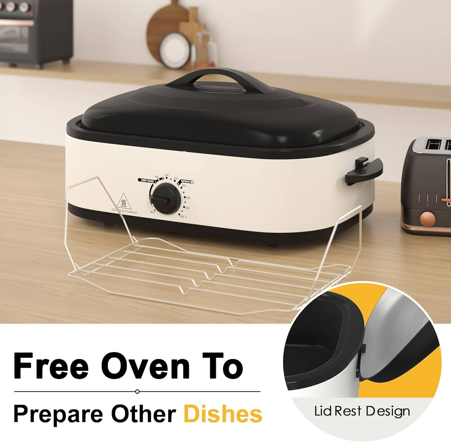 Defrost And Warm Function Roaster 14 Quart Roaster Oven With Self ...
