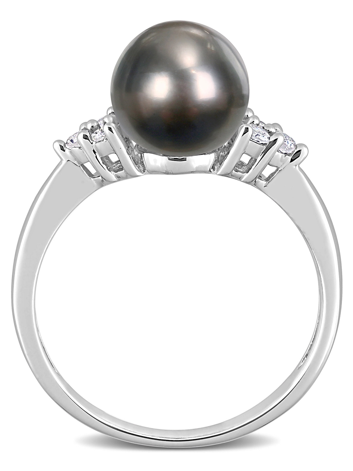 Everly Women's Cultured Pearl and Diamond Sterling Silver Ring