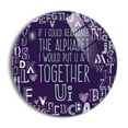 thumbnail image 1 of U & I Together Deep Violet Alphabet 24 inch Glass Round Wall Hanging Sign, 1 of 4