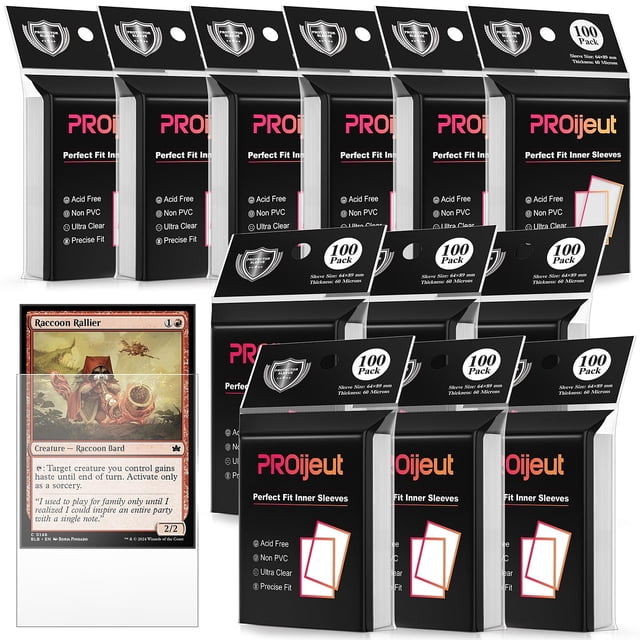Fundas para tarjetas Proijeut Perfect Fit, paquete de 1200 (60 micras)