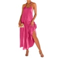 thumbnail image 4 of SLADYGLO Women Halter Neck Lace Up Sleeveless Pleated Flowy Maxi Dress, 4 of 7
