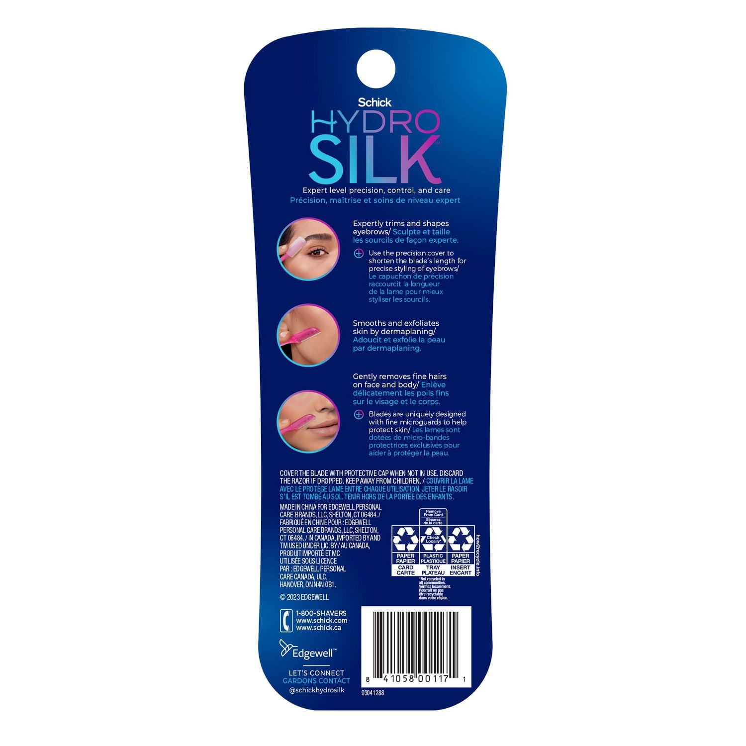 Schick Hydro Silk Touch-Up Exfoliating Eyebrow Razor & Precision Trimmer