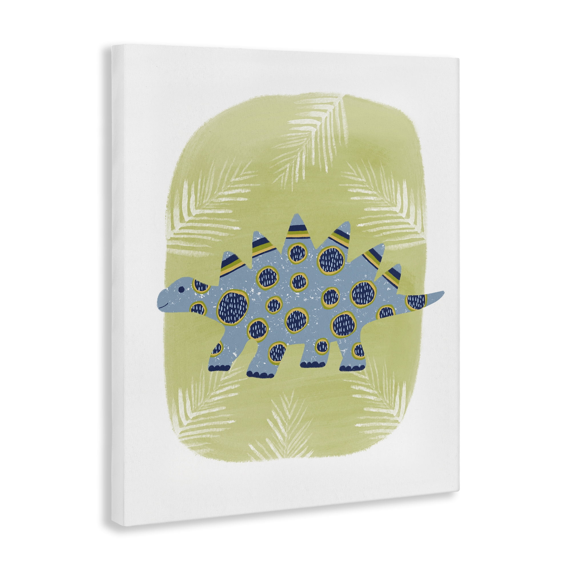 Stupell Industries Stegosaurus with Leaves Animals & Insects Painting Gallery Wrapped Canvas Art Print Wall Art, 16 x 20