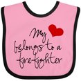 thumbnail image 3 of Inktastic My Heart Belongs Firefighter Girls Baby Bib, 3 of 4