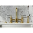 thumbnail image 3 of Kingston Brass KS8287CKLBS Kaiser Two-Handle 4-Hole Deck Mount Bridge Kitchen Faucet with Brass Side Sprayer in Brushed Brass, 3 of 8