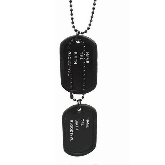 Military Army Style Black 2 Dog Tags Pendant Sweater Chain Necklace Men's Jewelry Suspension Trinket