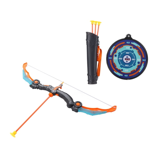 EUCOCO Arco Y Flecha Para Niños Con Luces LED – Set Con Diana, 5 Flechas De Ventosa Y Carcaj, De ABS Seguro, Distancia De Tiro Hasta 8 M, Ideal Para Exteriores Y Regalos De 3 A 12 Años
