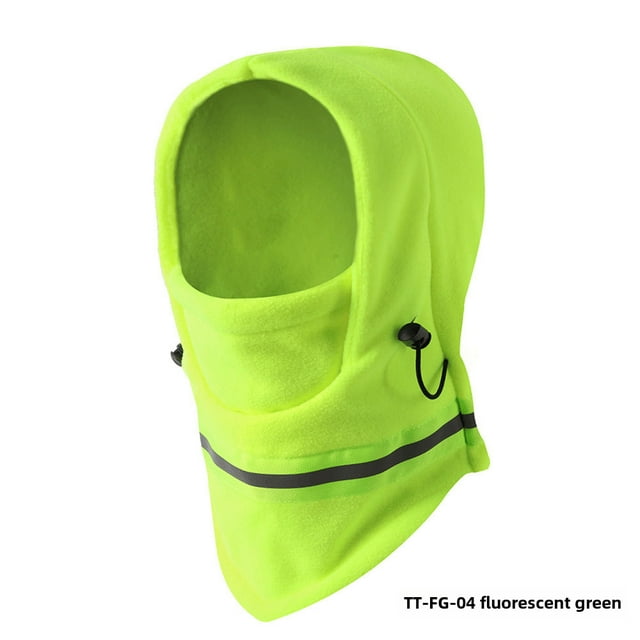 Couvre-Chef Thermique Unisexe Automne Hiver avec Bande Réfléchissante pour Cyclisme de Nuit, Ski et Sports de Plein Air - Ajustement Réglable, Rétention de Chaleur, Livraison Rapide 1-3 Jours (TT-FG-04 Vert Fluorescent, Taille Unique)