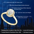 thumbnail image 2 of Gem Stone King 10K Yellow Gold White Simulated Opal and Diamond Engagement Ring for Women (1.05 Cttw, Oval Cabochon Cut 8X6MM), 2 of 6