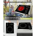 thumbnail image 5 of 14-inch portable infrared burner with 3500W electric heating plate and 3-hour timer - touch control panel adjustable heating power glass top stove for cooking (black), 5 of 5