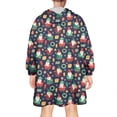 thumbnail image 2 of Wearable Oversized Blanket,Dark Blue Christmas Santa and Gnome Pattern Wearable Blanket Hoodie for Adults,Cozy Hooded Blankets with Super Pockets,Super Warm Fuzzy Pullover for Women & Men, 2 of 6