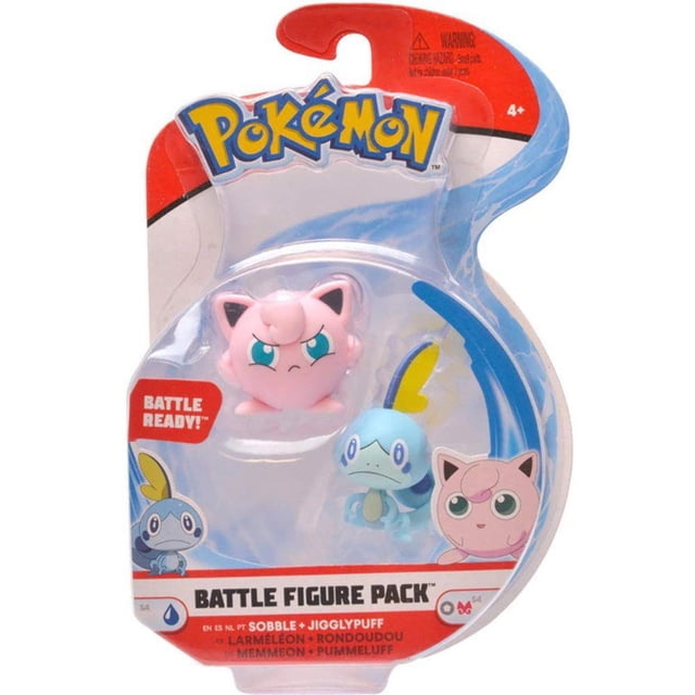 Figura de acción Pokémon Battle, paquete de 2 unidades, Jigglypuff and Sobble