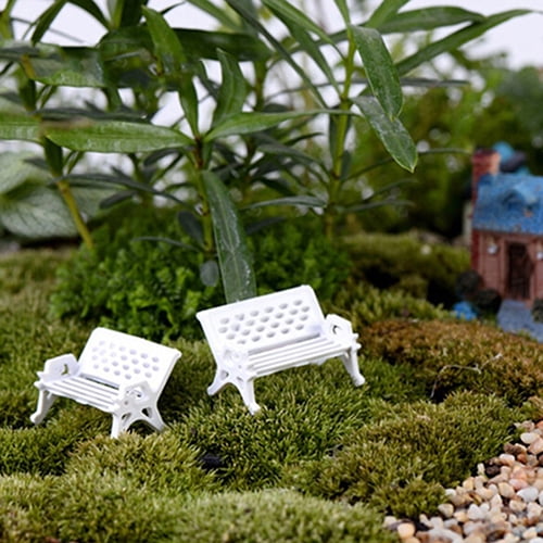 Mini Garden Miniature Park Seat Bench Ornament Craft DIY Fairy Dollhouse DecorPB 