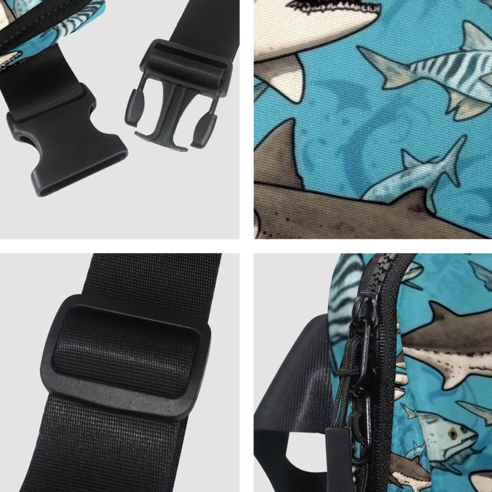 Shark Running Belt Money Belt Waist Bag Cross Body Bag Lightweight Adjustable Extension Strap Unisex Black Kindly Waterproof SportsOutdoor Hiking Cycling Travel Gym Workout Running Belt Bag²