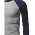 thumbnail image 3 of FashionOutfit Men's Long Sleeve Raglan Roundneck Baseball T-shirt Tops, 3 of 3