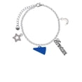 thumbnail image 2 of Delight Jewelry Acrylic 3/4" Royal Blue Megaphone Silvertone Dream Big Charm Bracelet, 7.5+2" Extender, 2 of 4