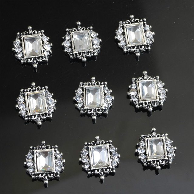 El Rhinestone Decorativo de material perla de 10pcs Rebordea Los Ornamentos Botones de Flatback perfecl Botones cristalinos del Rhinestone