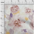 thumbnail image 1 of oneOone Georgette Viscose Fabric Watercolor Leaves & Peony Floral Print Sewing Fabric BTY 42 Inch Wide, 1 of 4