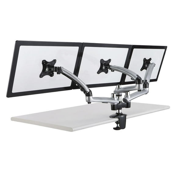 COTYTECH  Silver Triple Monitor Desk Mount Spring Arm
