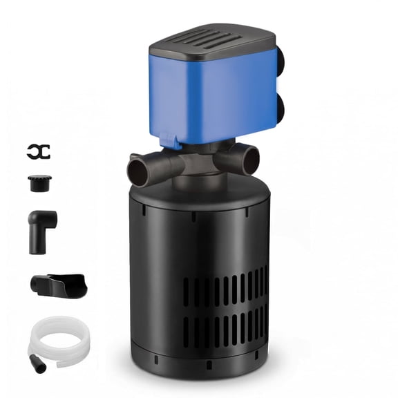 211 GPH Internal Aquarium Filter, 3-in-1 Submersible Powerhead Pump with Air Oxygenation & Sponge Filtration, 15W Adjustable Flow for Fish Tanks