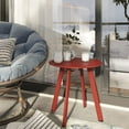 thumbnail image 3 of Grand Patio Indoor & Outdoor, Wiley Accent Table, Steel Powder Coated Round Patio Table, Square Legs, Red, 3 of 8