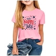thumbnail image 5 of oelaio 250 Anniversary USA Shirt Kids 4th of July T-shirt Short Sleeve Patriotic American Flag Graphic Tees Pink 4-5 Years, 5 of 6