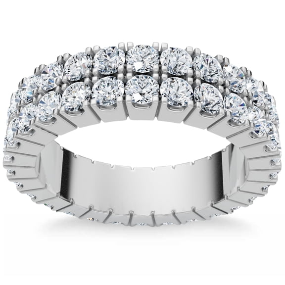 Pompeii 2ct Double Row Diamond Eternity Ring 14K White Gold (H/I,I1-I2)