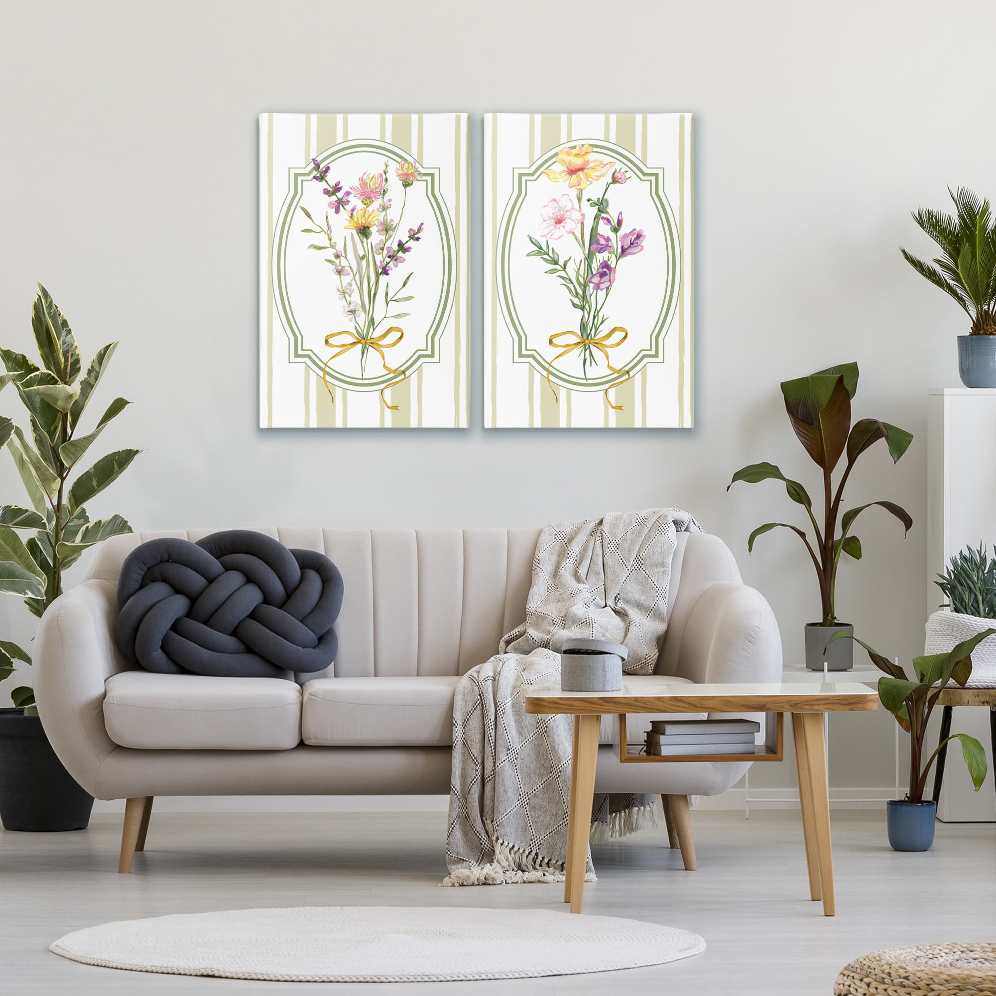 Wildflower Bundles Classic Stripes 2 Piece Canvas Wall Art Set, design by Adonna Ebrahimi