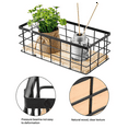 4Pack Metal Storage Basket with Wood Base,Decorative Baskets Storage