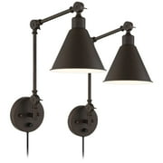 Plug In Wall Lamps 360 Lighting Wray Bronze Metal Plug In Wall Lamp Set Of 2