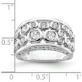 thumbnail image 3 of Sterling Silver Rhodium-Plated Bezel-Set Fancy Cz Ring (Size 7) Made In Thailand qr6919-7, 3 of 5