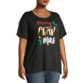 thumbnail image 4 of Holiday Time Women's Plus Size Festive Short Sleeve Crewneck T-Shirt, 4 of 6