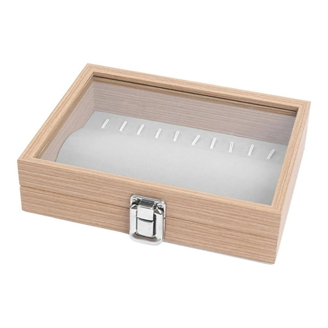 Organizador de broches, caja de exhibición de almacenamiento, colección de madera, estuche de exhibición portátil para joyas, soporte para broches,