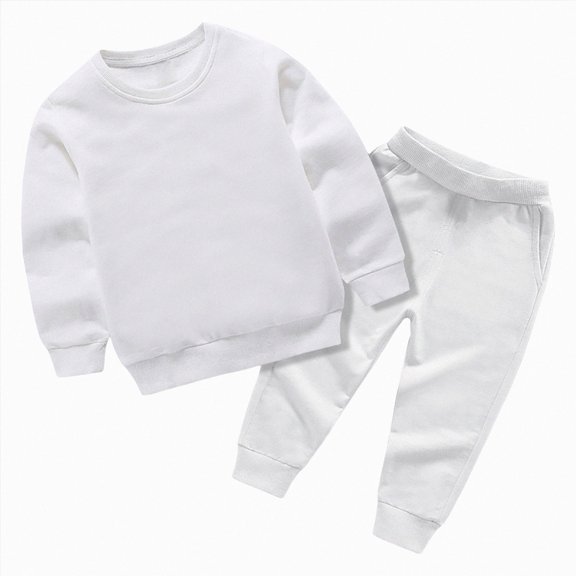 HCNTES Baby Boy Clothes Winter Toddler Boys Clothes Fall Winter Outfit Sets, Kids Outfits Sets Long Sleeved Crew Neck Solid Elastic Waist 0 6 12 18 24 Months 2T 3T 2 Pcs Pants