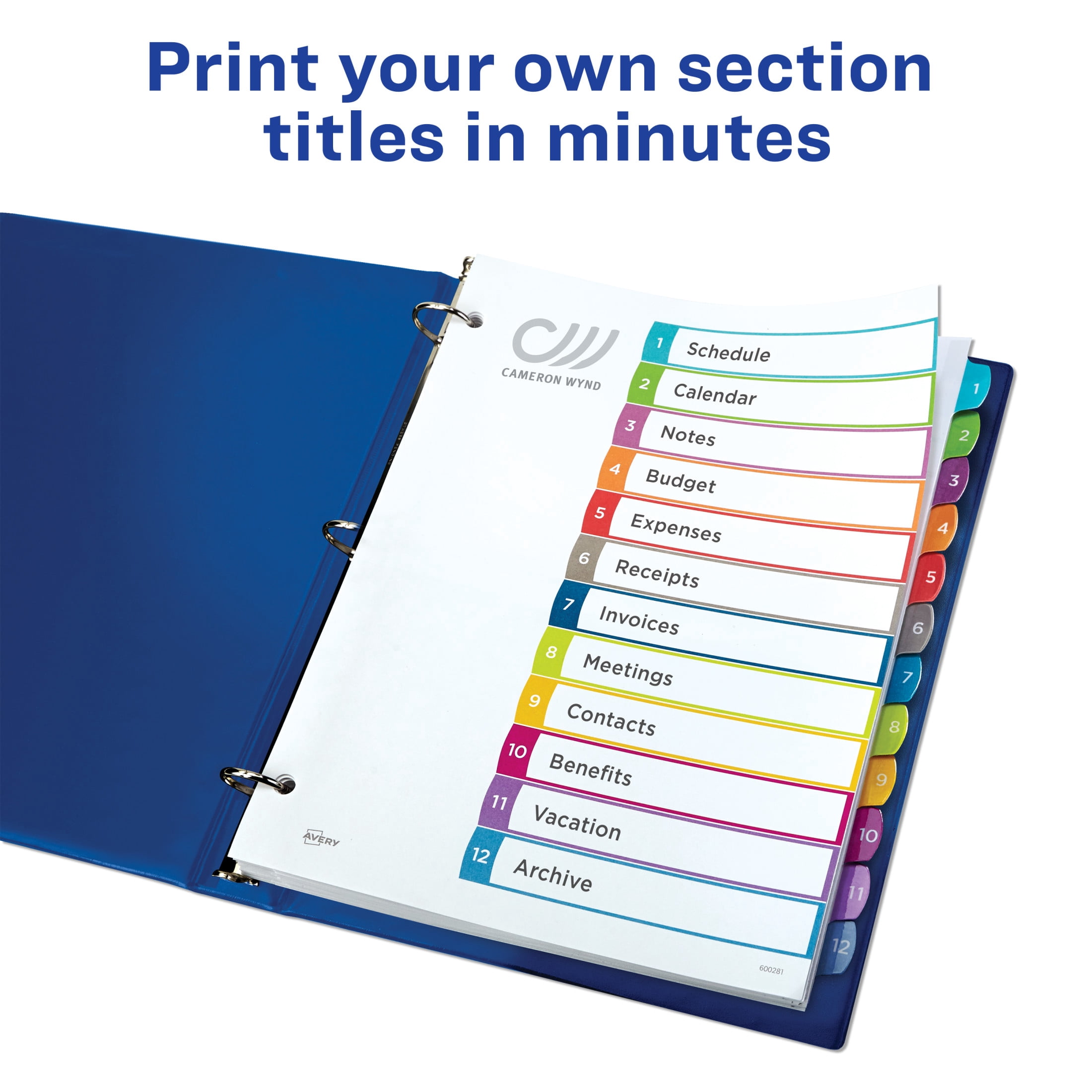 (2 pack) Avery Dividers, 12 Tabs, Ready Index, Contemporary Tabs (11194)