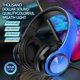 thumbnail image 2 of Auriculares Bluetooth RGB con Luz Respiratoria Over-Ear Azules, 2 of 7