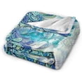 thumbnail image 2 of Peacock and Vintage Botanical Flannel Fleece Blanket Ultra Soft Cozy Warm Throw Lightweight Blanket Microfleece Blanket for Home (Peacock and Vintage Botanical, 60" x50"), 2 of 5