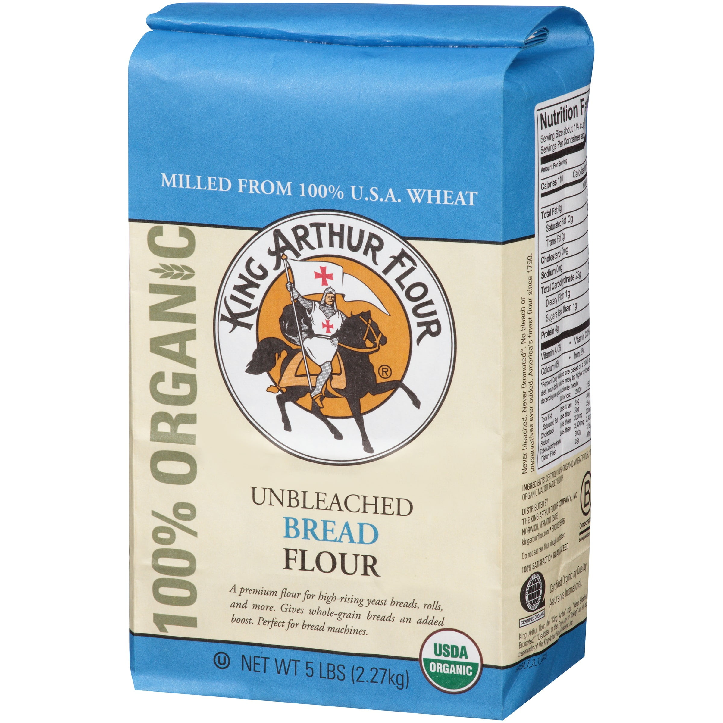 King Arthur Flour 100 Organic Unbleached Bread 5 Lb Bag
