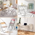 thumbnail image 6 of Modern Acrylic Transparent Folding Chairs-Ghost Stackable Crystal Folding Chair-PC Plastic Living Room Seat-Chrome Frame, 6 of 6
