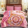 thumbnail image 2 of JML Plush Raschel Korean Printed Fleece Blanket Pink King Floral, 2 of 5