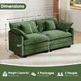thumbnail image 6 of BedLuxury 76.7’’ Loveseat Sofa, Modern Chenille Sectional Sofa Cloud Couch for Living Room, Apartment, Office, 2-Seat, Green, 6 of 9