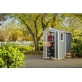 thumbnail image 6 of Keter Manor 4' x 6' Resin Storage Shed, All-Weather Plastic Outdoor Storage, Gray/White, 6 of 17